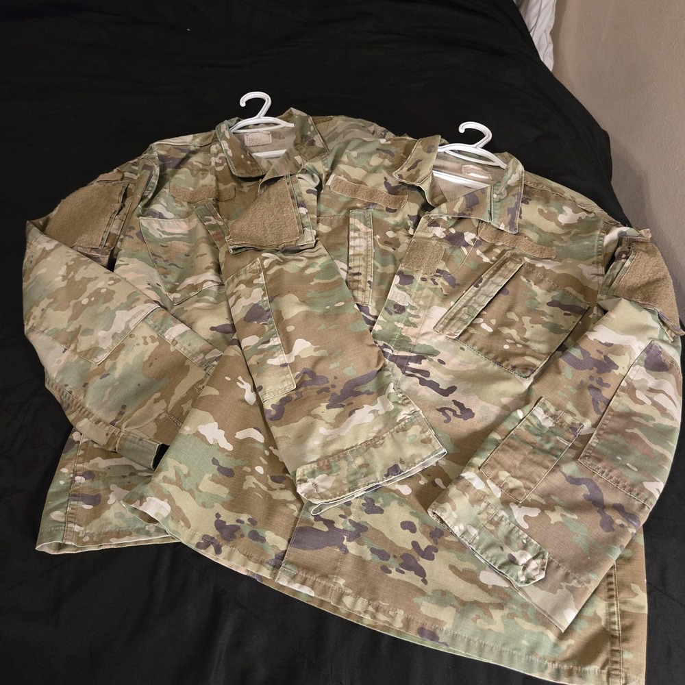 Army‎ Combat Jacket Mens MT Medium Long Camo Zip Tactical OCP Lot Of 2 Jackets